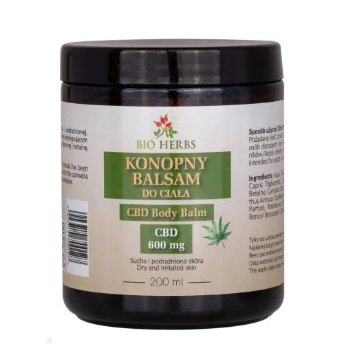 KONOPNY BALSAM DO CIAŁA Z EKSTRAKTEM CBD 600 mg -  200 ml
