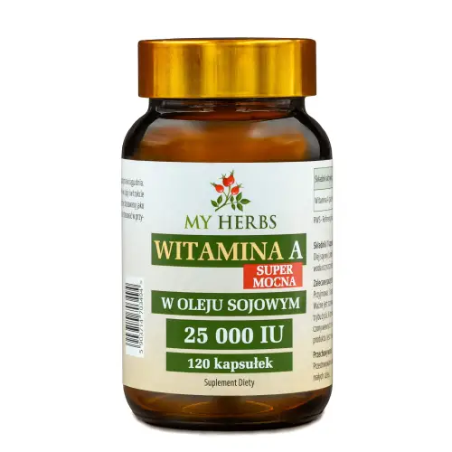 WITAMINA A 25 000 IU W OLEJU SOJOWYM SUPER MOCNA 120 KAPS.