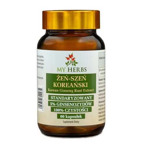 ŻEŃ-SZEŃ KOREAŃSKI KOREAN GINSENG ROOT EXTRACT STANDARYZOWANY 60 KAPSUŁEK