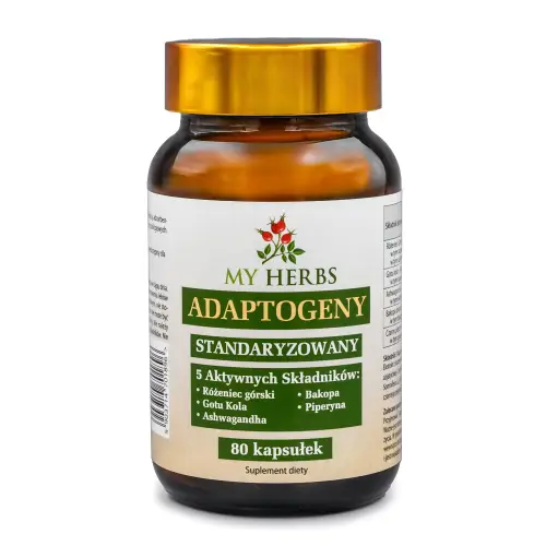 ADAPTOGENY - RÓŻENIEC, BACOPA, GOTU KOLA, ASHWAGANDHA, ADAPTOGENY 80 KAPS.