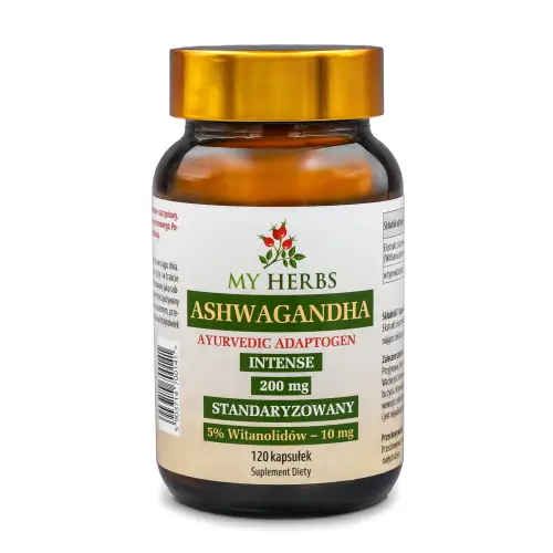 ASHWAGANDHA 200 MG WITANOLIDÓW 120 KAPSUŁEK EKSTRAKT STANDARYZOWANY NA 5% WITANOLIDÓW