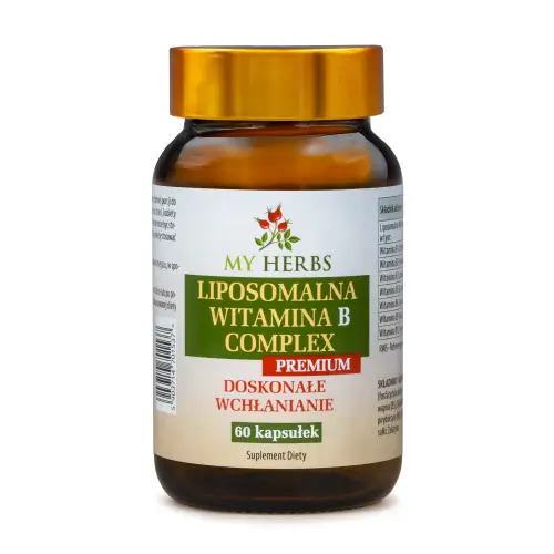 LIPOSOMALNA WITAMINA B COMPLEX B1 B2 B3 B5 B6 B9 KWAS FOLIOWY B12 60szt DOSKONAŁE WCHŁANIANIE
