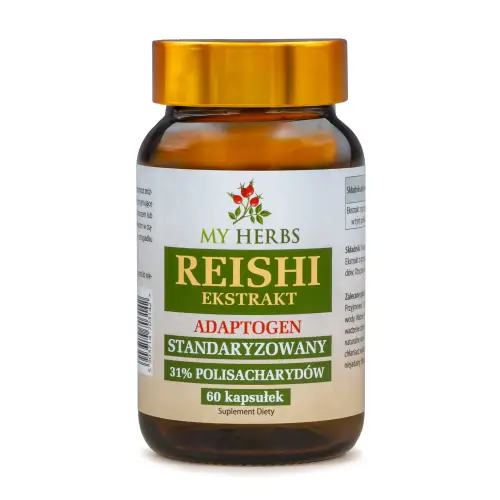 REISHI EKSTRAKT ADAPTOGEN STANDARYZOWANY 31% POLISACHARYDÓW 60 KAPS