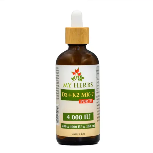 WITAMINA D3 + K2 MK-7 4000IU W OLEJU 100ml SERCE, ODPORNOŚĆ, KOŚCI, ZĘBY