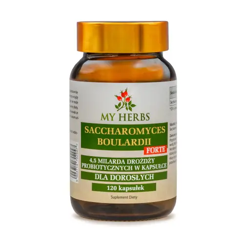 SACCHAROMYCES BOULARDII FORTE 4,5 mld DROŻDŻY PROBIOTYCZNYCH 120 kaps. BIO HERBS