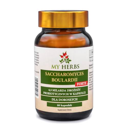 SACCHAROMYCES BOULARDII FORTE 4,5 mld DROŻDŻY PROBIOTYCZNYCH BIO HERBS 60 KAPS.