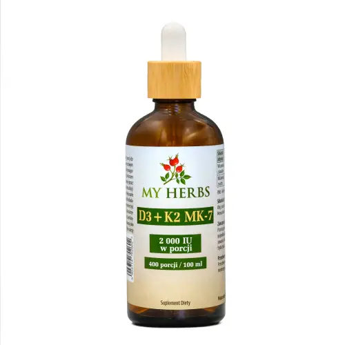 WITAMINA D3+K2 MK-7 2000IU W OLEJU 100ml SERCE, ODPORNOŚĆ, KOŚCI, ZĘBY