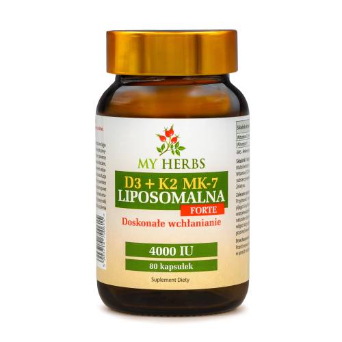 LIPOSOMALNA WITAMINA D3+K2 MK-7 4000IU 80szt, ODPORNOŚĆ, KOŚCI, ZĘBY, SUPER WCHŁANIANIE