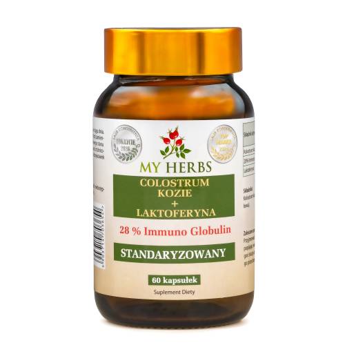 Colostrum kozie + laktoferyna  28% Immuno Globulin Standaryzowany 60 kaps 