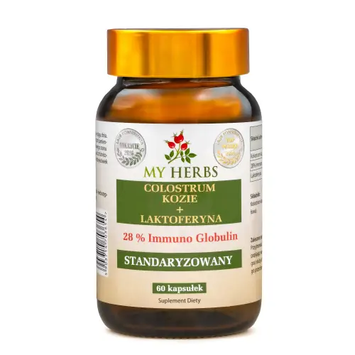 Colostrum kozie + laktoferyna  28% Immuno Globulin Standaryzowany 60 kaps 
