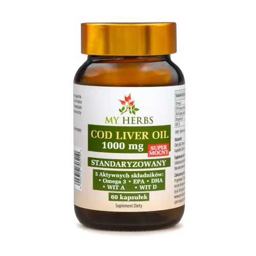 COD LIVER OIL 1000 mg SUPER MOCNY STANDARYZ. 60 KAPS.