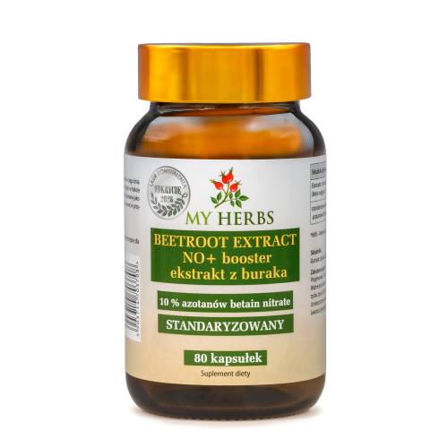BEETROOT EXTRACT NO+ BOOSTER BURAK EKSTRAKT STANDARYZOWANY 10% AZOTANÓW BETAIN NITRATE 80 KAPS.