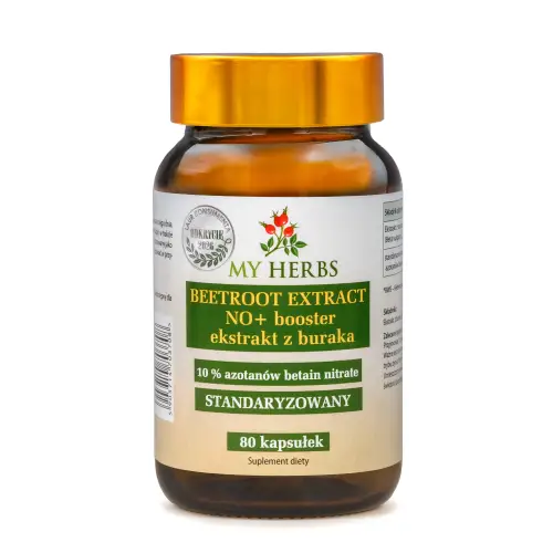 BEETROOT EXTRACT NO+ BOOSTER BURAK EKSTRAKT STANDARYZOWANY 10% AZOTANÓW BETAIN NITRATE 80 KAPS.