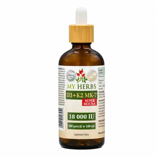 Witamina D3+K2 MK-7 Super Mocna 18 000 IU 200 porcji w 100 ml serce kości zęby