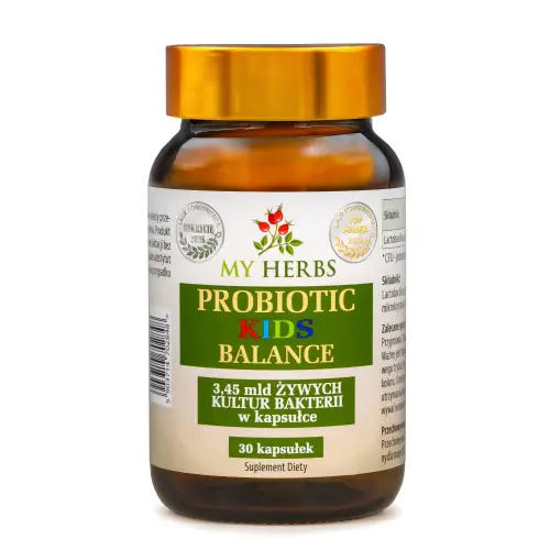 PROBIOTIC KIDS BALANCE 3,45 MLD ŻYWYCH KULTUR BAKTERII 30 KAPSUŁEK