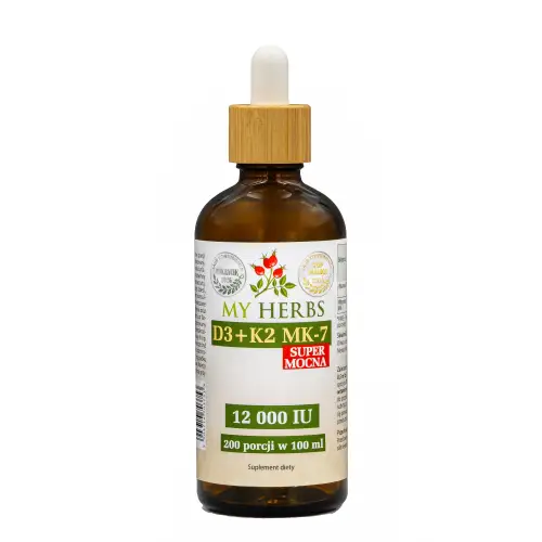 Witamina D3 K2 MK7 12000 IU 150 µg krople 100 ml 200 porcji