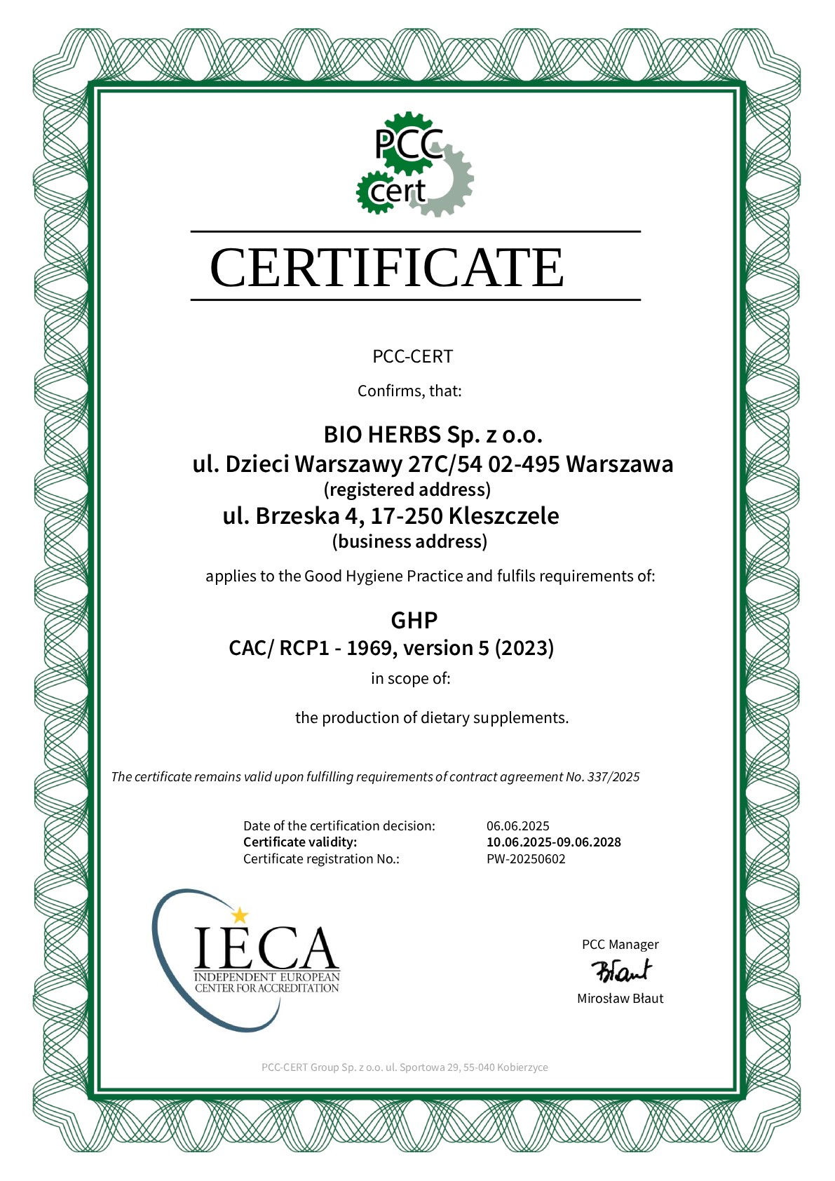 GHP Certificate ENG
