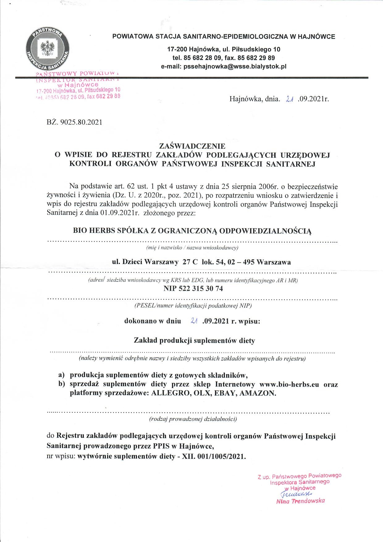 Wykaz zakładów kosmetycznych