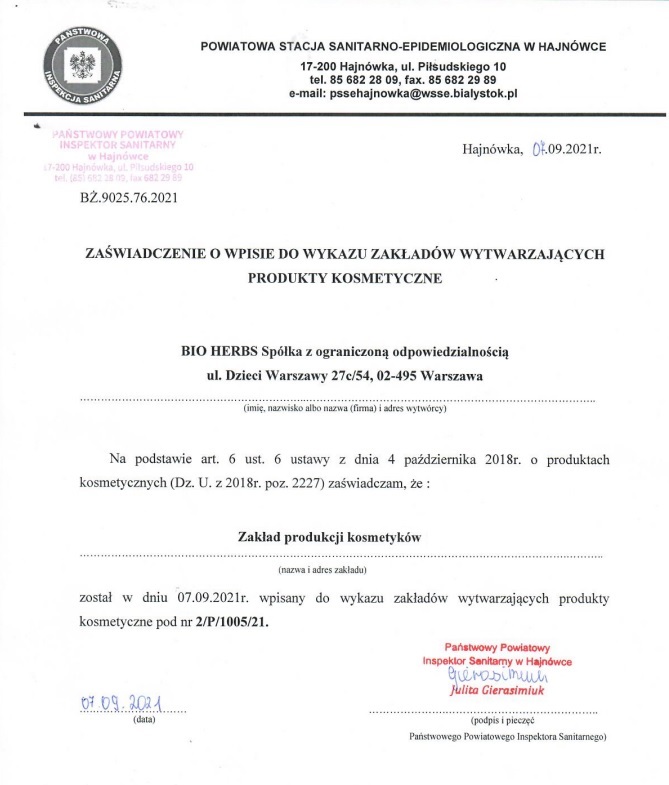 Rozszerzenie wpisu Sanepid