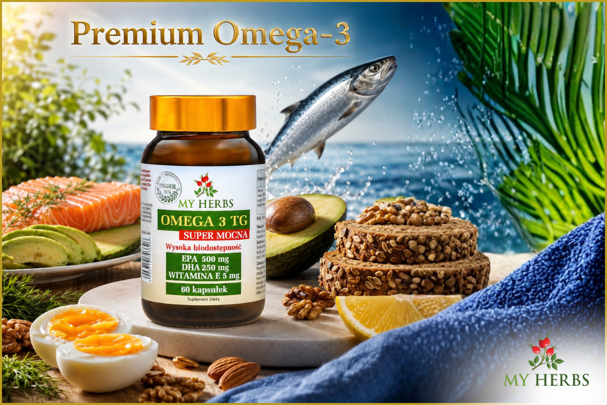 Nie każda Omega-3 jest taka sama. Poznaj nową formułę Omega 3 TG EPA 1000 DHA 500 o wysokiej zawartości EPA i DHA